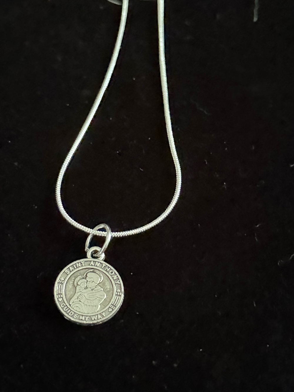 Saint Anthony Silver-Tone Medal Pendant Necklace - Women's Religious Jewelry